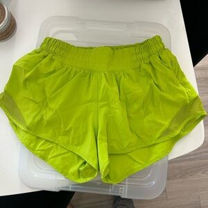 Neon Green Women's lululemon Hotty hot Shorts